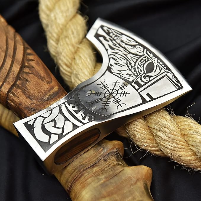 Damascus Double Headed Axe - Unleash Your Power with The Mighty Battle Axe Real!