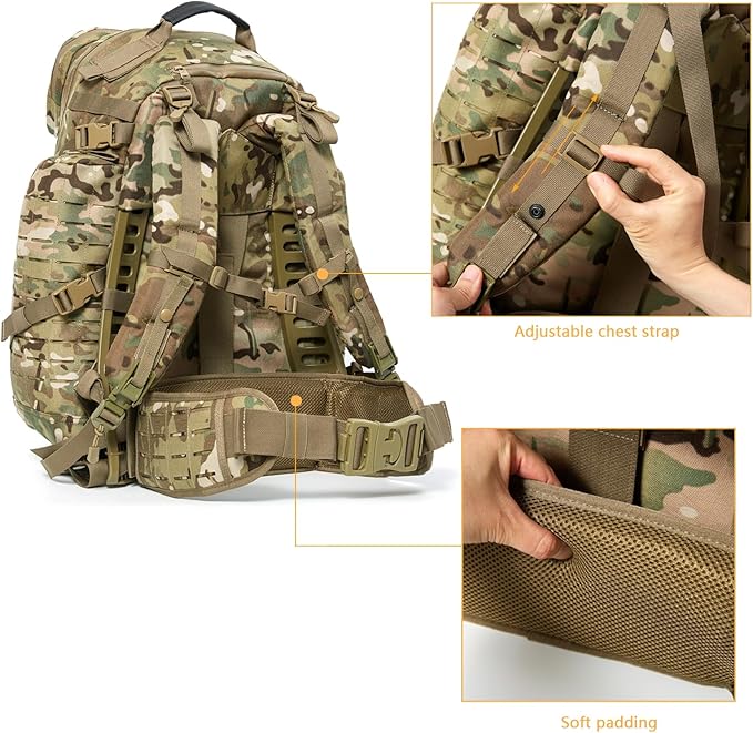 MT Military 3Day Rucksack with External Frame MOLLE Army Medium Ruck Assault Backpack