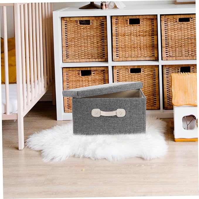 BESTOYARD Cloth Storage Bin Wear-resistant Clothing Organizer Lid for Bedroom Multi-functional Use for Clothes Toys and Books Stylish Storage for Home