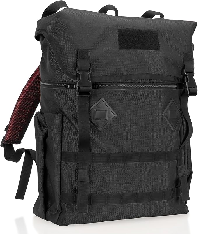 Xtreme Sight Line ~ Recon Ruck ~ Signal-Blocking Tactical Backpack for Laptops and Mid-Size Electronics ~ Tracking/Hacking Defense ~ 1680D Ballistic ~ Black