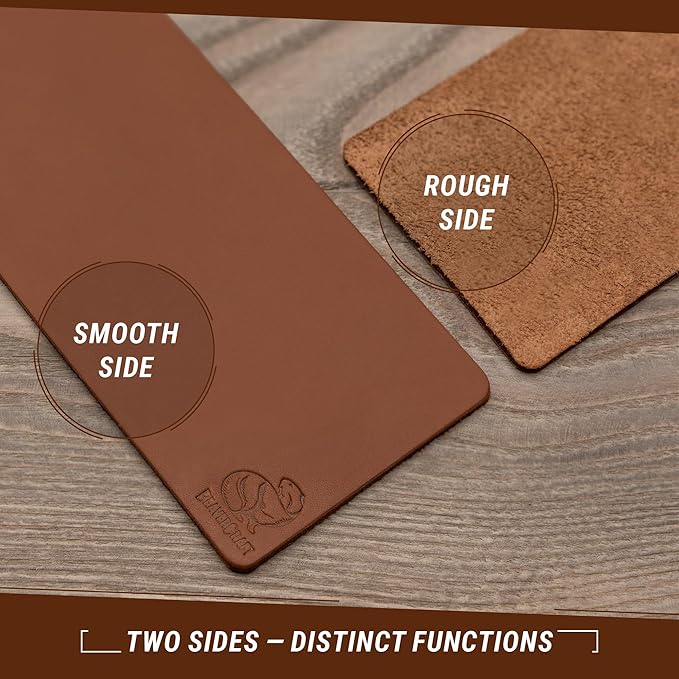 BeaverCraft BSH2 Glacier Bushcraft Knife LS2P1 Stropping Leather Strop for Knife Sharpening