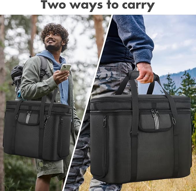 Carrying Case Compatible with ECOFLOW DELTA 3 Plus Portable Power Station Outdoor Travel Storage Bag for ECOFLOW DELTA 2/3/3 Classic Solar Generator and Accessories with Shoulder Strap