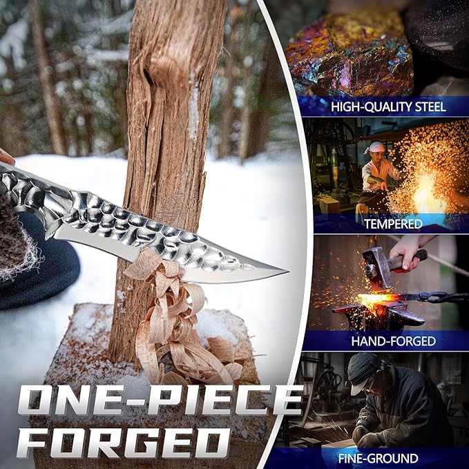 Purple Dragon Camping Knife with - Fixed Blade Knife with Sheath