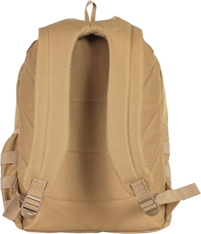 FOX OUTDOOR PRODUCTS Level 1 Tac-Pack Backpack w/Modular Webbing 22L Capacity Padded Straps for Hiking Camping &amp Travel COYOTE