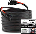 Twin Wire 100FT Solar Extension Cable - 10AWG(6mm²) Solar Panel Connector with 6 Pairs-IP67-Male/Female Solar connectors for Outdoor Automotive RV Boat Marine Solar Panel- Black &amp Red