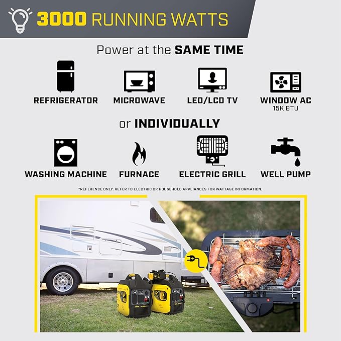 Champion Power Equipment 4000-Watt RV Ready Portable Inverter Generator with Quiet Technology and 3 Year Warranty