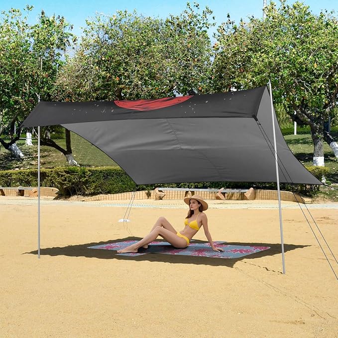 ALAZA Pirate Skull Crossed Old Pirate Swords Beach Tent Sun Shelter Portable Canopy Sunshade for Outdoor Camping Picnics Backyard Fun 10x9 ft