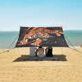 ALAZA Fighting Tiger Beach Tent Sun Shelter UPF50+ Protection Beach Shade Canopy w/ 4 Sandbags for Outdoor Camping Fishing Backyard Fun Picnic 10x9 ft
