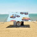 ALAZA Truck Cartoon on Blue Beach Tent Sun Shelter Portable Canopy Sunshade for Outdoor Camping Picnics Backyard Fun 10x9 ft