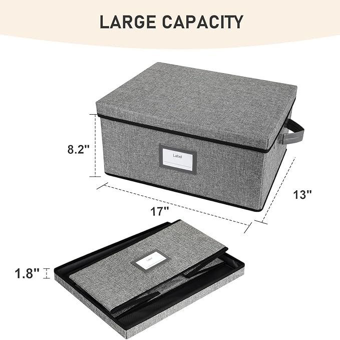 Lukeline VHS Storage Box with Lid Large Capacity VHS Storage Case Holds 50 Tapes Stackable VHS Holder Storage Containers for Living Room Bedroom Study Room (1 Pack)