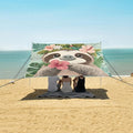 ALAZA Cute Sloth Tropical Plants Beach Tent Sun Shelter Portable Canopy Sunshade for Outdoor Camping Picnics Backyard Fun 10x9 ft