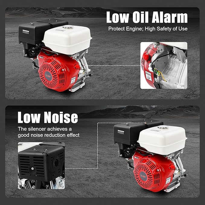420CC 15Hp Gasoline Engine 9700W Mini Bike Engine Pull Start Air Cooling Go Kart Motor 4-Stroke Small Gas Engine 3000-3600Rpm for Water Pumps Vibrators Generators with 1.72 Gallons Fuel Tank