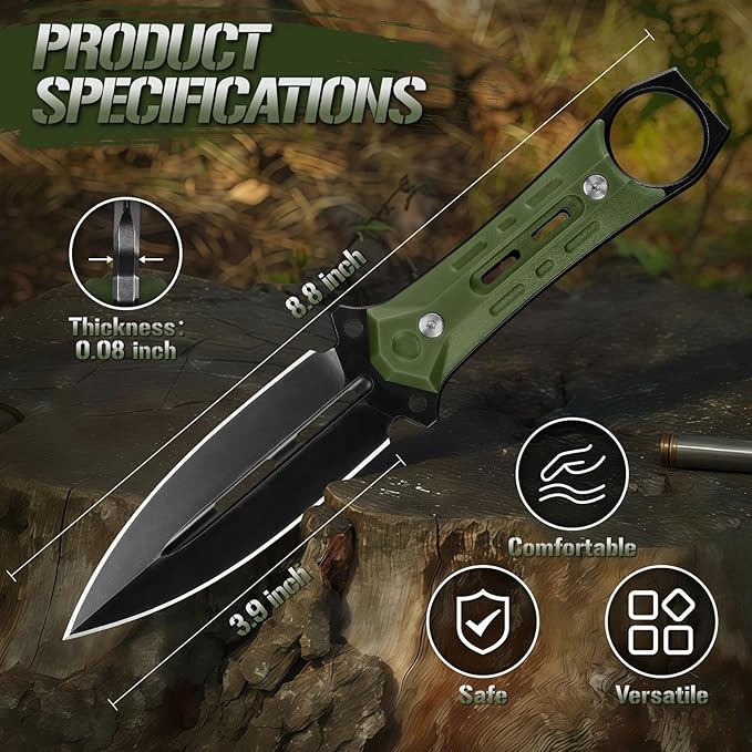 Freelander D2 Steel Bushcraft Knife Bundle with Camping Axe