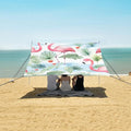 ALAZA Cute Flamingo Birds Beach Tent Sun Shelter Portable Canopy Sunshade for Outdoor Camping Picnics Backyard Fun 10x9 ft