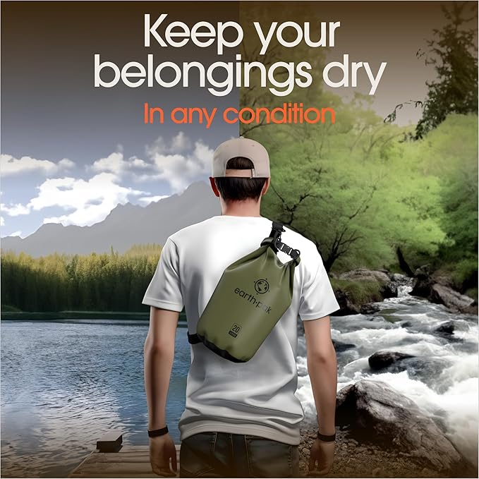 Earth Pak Waterproof Dry Bag - Roll Top Waterproof Backpack Sack (20L Orange &amp 20L Yellow)