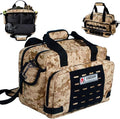 Tactical Pistol Range Bag for 3 Handguns Gun Range Bag with 6 Magazine Slots Lockable Zippers Ammo Storage MOLLE Handgun Case for Shooting Range Accessories