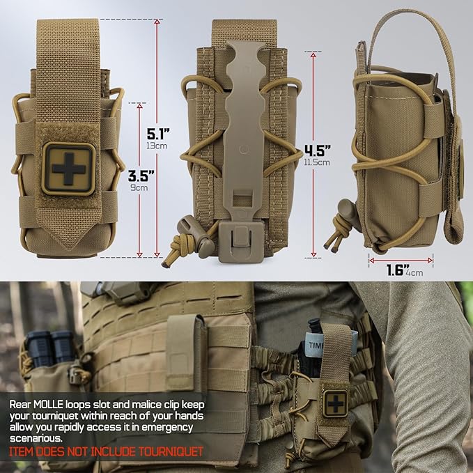 WYNEX 2 Pack Shoulder Strap Pad for Vest Carrier MOLLE Tourniquet Holder Tactical Plate Shoulder Pads Strap Cushion Vest Accessories IFAK TQ Holder Tactical Medical TQ Pouch