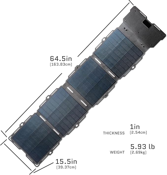 Dark Energy Spectre Folding 56W Solar Panel | USB-C and USB-C Output for Charging | Ultra-Durable IPX7 Waterproof Chainable Design Off The Grid Solar Powerhouse