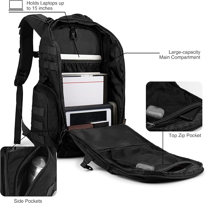 Mardingtop 30L Military Tactical Backpack for MenMolle Rucksack EDC Daypack for HikingTravelCamping Hunting