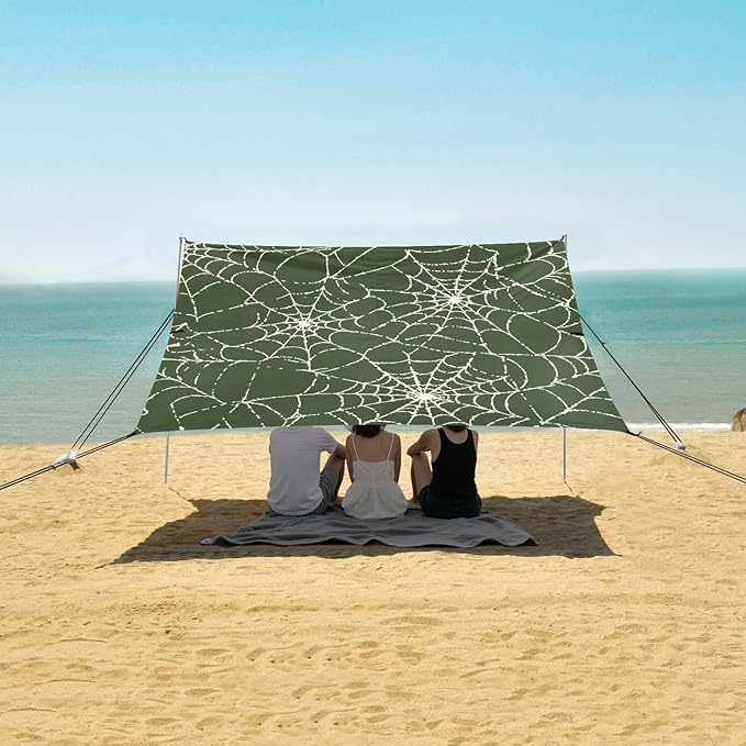 ALAZA Web Beach Tent Sun Shelter Portable Canopy Sunshade for Outdoor Camping Picnics Backyard Fun 10x9 ft