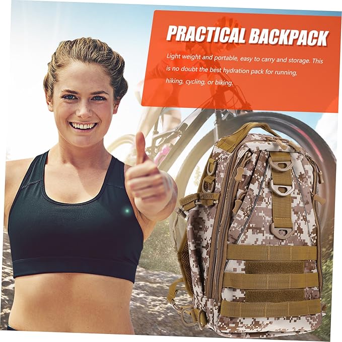 HANABASS 1pc Practical Capacity Outdoor Backpack for Travel Hiking Camping Desert Camouflage Design Multiple Pockets for Easy Storage and Organization