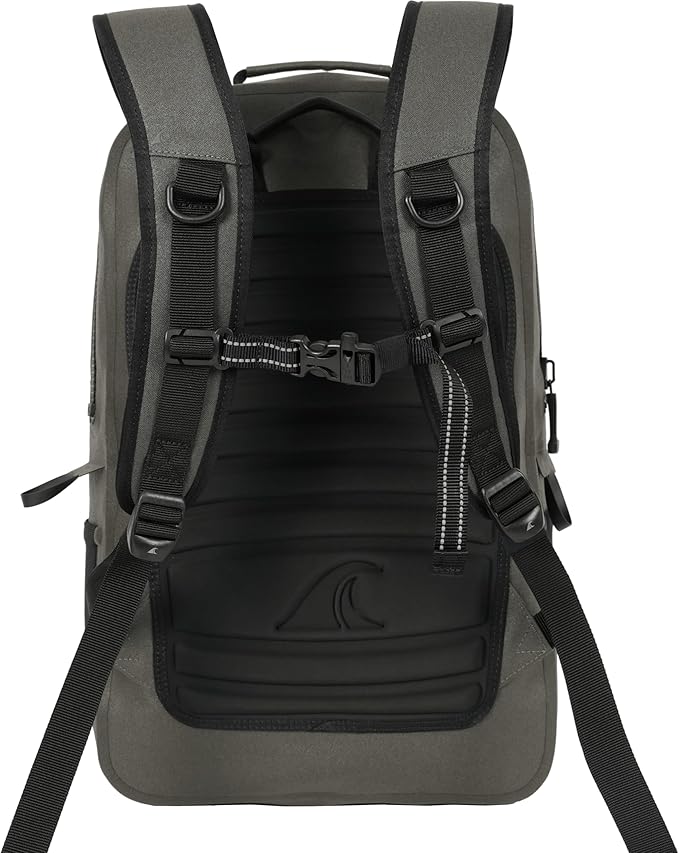 Breakwater Supply™ Fogland Waterproof IP68 Submersible Backpack | Laptop Sleeve &amp Airtight Zippers for Work Travel Outdoors Boating Hiking Floating Dry Bag Unisex TPU (Charcoal 25L)