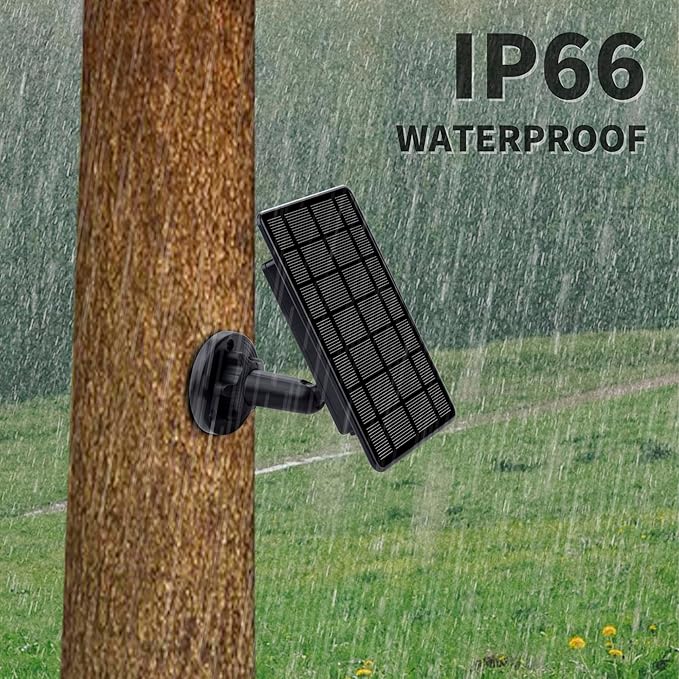 3W Trail Camera Solar Panel with Build-in 5000mAh Rechargeable Lithium Battery Solar Battery Charger Kit for Hunting Game Cameras or Deer Feeder Accessory 12V/1A 6V/2A IP65 Waterproof Solar Panel
