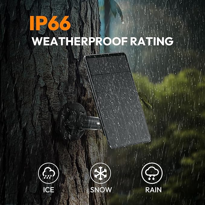 Trail Camera Solar Panel 12V/6V Solar Panel with 4000mAh 3W Solar Battery Kit Compatible with Hunting Game Camera IP66 Waterproof Hunting Accessory Trail Cam