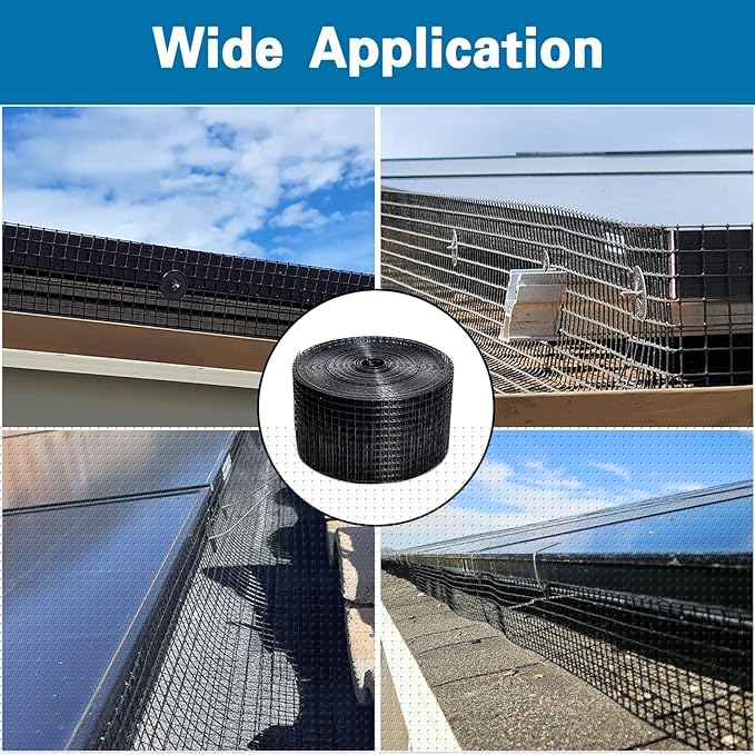 Solar Panel Bird Guard8in x100ft Critter Guard for Solar Panels with 80pcs Fastener ClipsPVC Coated Critter Guard with Gloves and Pliers1/2in Pigeon Solar Panel Mesh for Bird Proofing