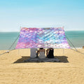 ALAZA Rainbow Mermaid Beach Tent Sun Shelter UPF50+ Protection Beach Shade Canopy w/ 4 Sandbags for Outdoor Camping Fishing Backyard Fun Picnic 10x9 ft