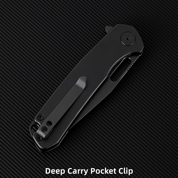 Pocket Knife 3.3 Folding Knife Premium 14C28N Blade with Aluminum Handle Pocket Clip EDC Knife for Camping Hunting Hiking Survival and Outdoor Activities