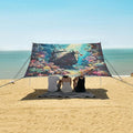 ALAZA Sunken Ship Coral in Sea Beach Tent Sun Shelter UPF50+ Protection Beach Shade Canopy w/ 4 Sandbags for Outdoor Camping Fishing Backyard Fun Picnic 10x9 ft