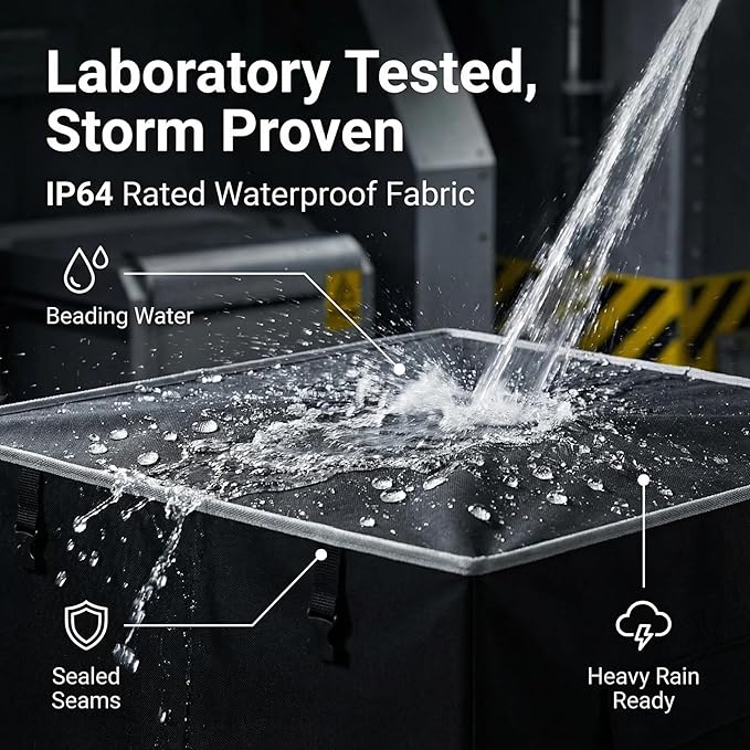 [New Upgraded] 900D Heavy Duty Waterproof Generator Cover Generator Cover for Outside 32L x 24W x 24H Cover Universal 5000W-10000W Outdoor Generator Storage Box All Season Protection Black