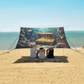 ALAZA Undersea Treasure Fish Beach Tent Sun Shelter UPF50+ Protection Beach Shade Canopy w/ 4 Sandbags for Outdoor Camping Fishing Backyard Fun Picnic 10x9 ft