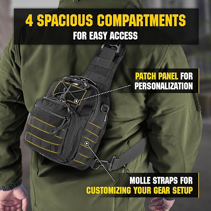M-Tac CCW Sling Bag for Men &amp Women - EDC Shoulder Bag Tactical - Crossbody Concealed Carry Bag - Mens Chest Pack