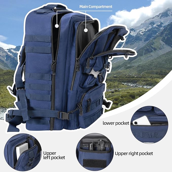 ANILD Tactical Backpack Army 3 Days Assault Pack Bag Military Molle Backpack Heavy Duty Rucksack Water Resistant