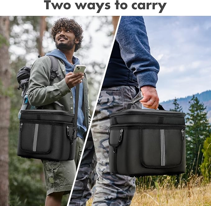 Portable Power Station Carrying Case Bag Compatible with ECOFLOW RIVER 2 Pro Power Station Generator Protective Shoulder Storage Bag Cover with Pocket for Outdoor Travel Camping Charging