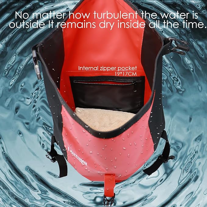 Dry Bags Waterproof BackpackWaterproof backpack for Water sportsboatingFloatinghiking camping and other outdoor activities 25L.(Red)