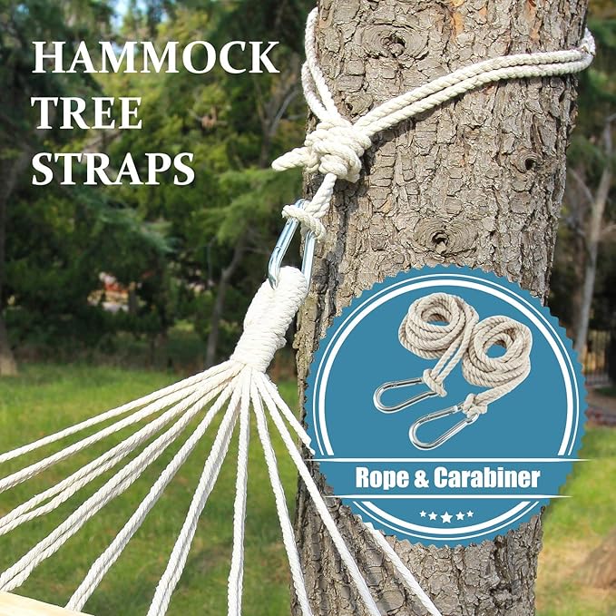 Handwoven Mayan Hammock with 2 Tree Swing Hanging Straps Hammock Rope