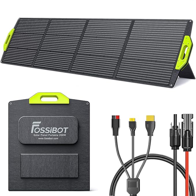 FOSSiBOT Solar Panel SP200 Foldable Solar Panel 200 Wattsfit Fossibot F2400 / F3600Pro Adjustable Kickstands for Home RV