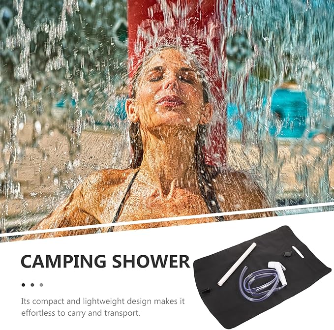 Portable Camping Shower Bag with Foldable PVC Material Outdoor Shower Pouch with Hot Water Compatibility for Hiking and Travel