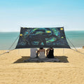 ALAZA Elephant Starry Sky Beach Tent Sun Shelter UPF50+ Protection Beach Shade Canopy w/ 4 Sandbags for Outdoor Camping Fishing Backyard Fun Picnic 10x9 ft