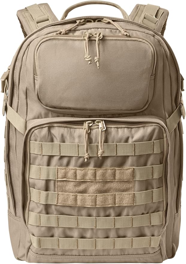 CornerStone Large Tactical Backpack | Durable Laptop Bag Mesh Back Panel Padded Shoulder Straps Hydration Port Coyote Brown OSFA