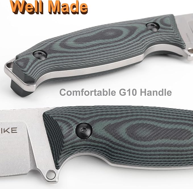 Ruike Camping Small Fixed Blade Knife with Sheath 360 Rotate 14c28n Tactical Full-tang Large Big Stainless SteelHunting Survival Bushcraft Top Hiking ToolMen EDC Outdoor Belt Hidden Horizontal Case
