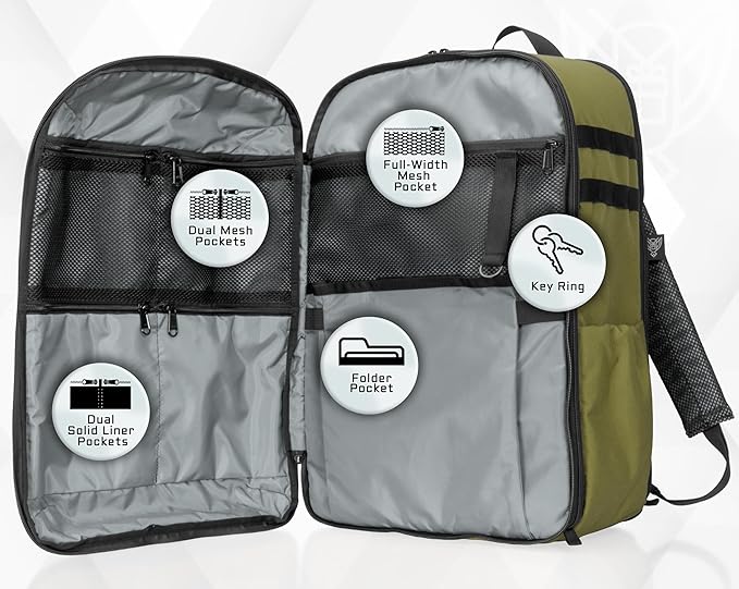 Xtreme Sight Line ~ Large Backpack ~ 16 Laptop Backpack with Removable Faraday Sleeve ~ Heavy-Duty Foam Padded &amp Multiple Large Compartments ~ 1000D Nylon/Spacer Mesh ~ OD Green