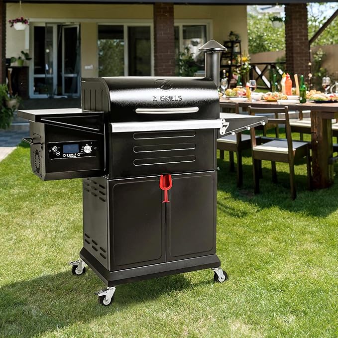 Z GRILLS Wood Pellet Grill &amp Smoker 8-in-1 Pellet Grill with Automatic Temperature ControlMeat Probes572 Sq. in Area for Backyard Camping Outdoor Party