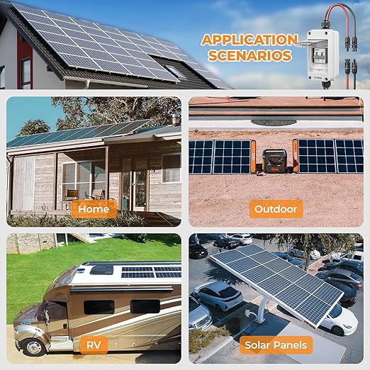 Solar Panel Disconnect Switch 400V DC/AC 20A PV Disconnect Switch Outdoor IP65 More Space Quick Installation for Solar PV Array Homes Battery (400V 20 Amp)