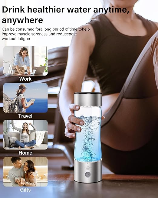 2026 Upgraded Hydrogen Water Bottle 2400 Hydrogen Water Bottle Generator Hydroh Hydrogen Water Machine Improve Water in 3 Mins for Home Office Travel Daily Drinking