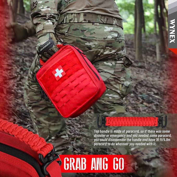WYNEX Tactical Molle Admin Pouch Utility EDC Pouch Organizer Modular Tool Pouch of Double Layer Design Medical EMT Attachment Bag Large Capacity with Elastic Webbing Insert Panel