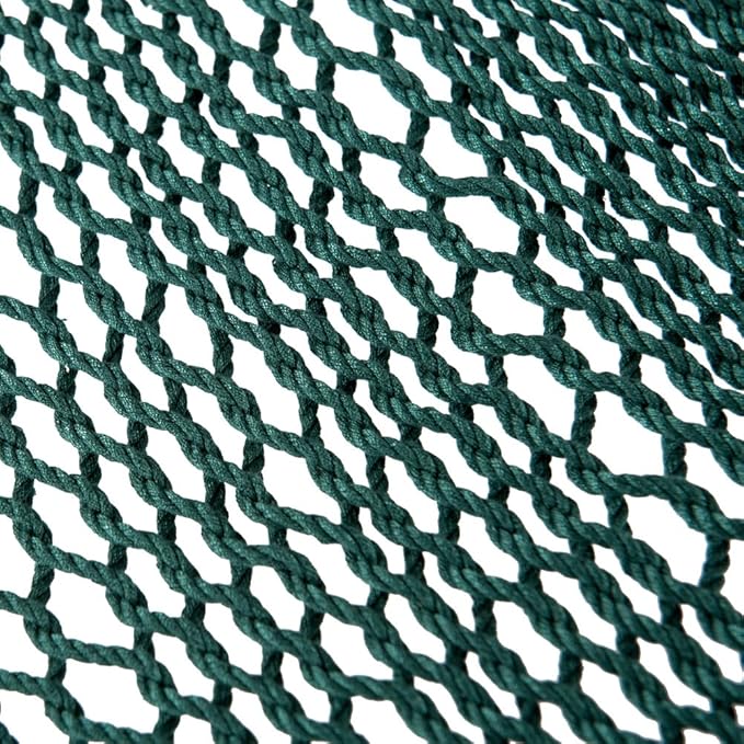 Lazy Daze Hammocks 10.5 FT Double 2 Person Caribbean Rope Hammock Hand Woven Polyester Hammock with Spreader Bars for Outside Outdoor Backyard Patio Poolside 450 LBS Capacity Green